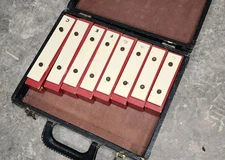 Vintage 8 Note Xylophone Individual Blocks With Carrying Case