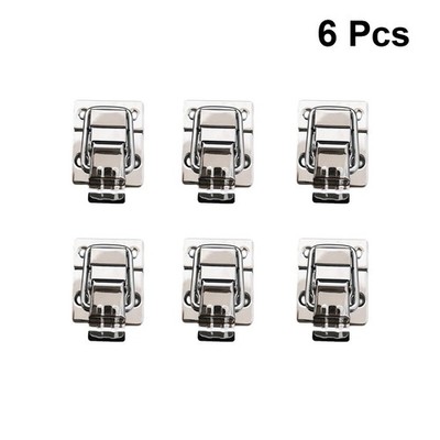 6Pcs Durable Silver Hasps and Locks Case Latch for Toolbox and Chest