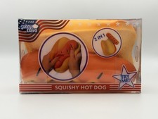 Squishy Hot Dog Squeezy Fidget Toy Sunny Days 2-in-1 Hotdog Stress Relief NEW