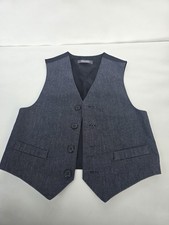 Van Heusen Boys Gray Dress Vest Size 4T Cotton Blend Formal Suit Waistcoat...