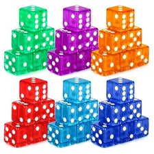 36 Pieces Casino Dice Set 19mm Large Dice Game Acrylic 6 Sided Colored Dice B...