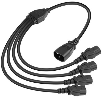 60cm UPS Server IEC 320 C14 to 4X IEC 320 C13 Y Splitter Extension Power Cabl...