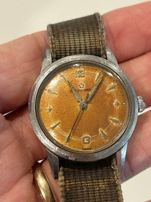 1955 Eterna Matic Tropical Honey Dial Automatic EXA Movement Watch Ticking