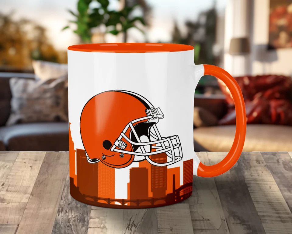 CUSTOMIZABLE Cleveland Browns Skyline Jersey Mug - Any Name/Number - 11 oz. - Image 3 of 4