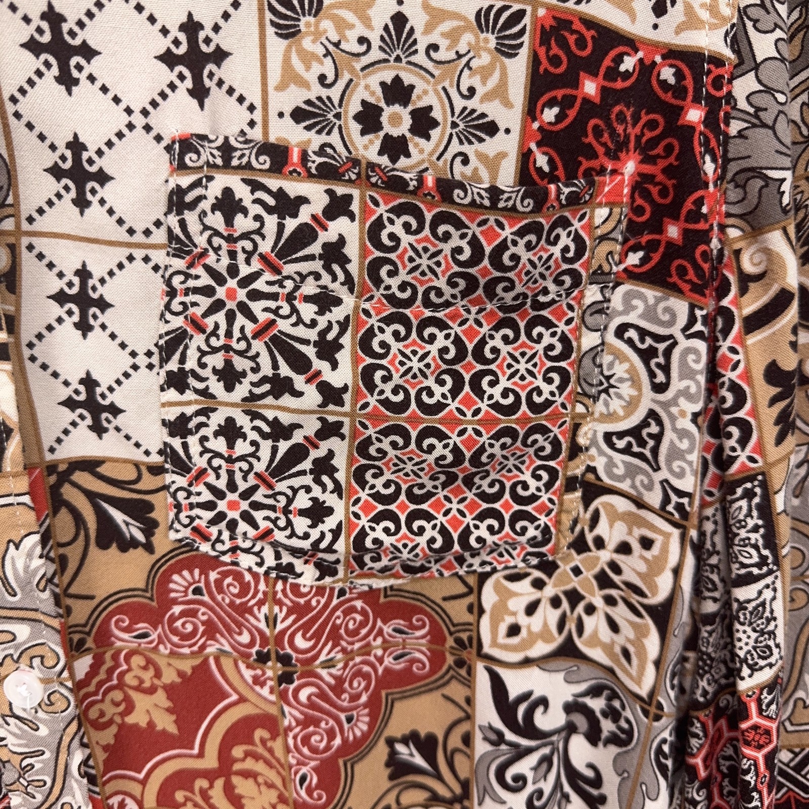 Khakis & Co Womens Patchwork Print Button Up Shir… - image 4