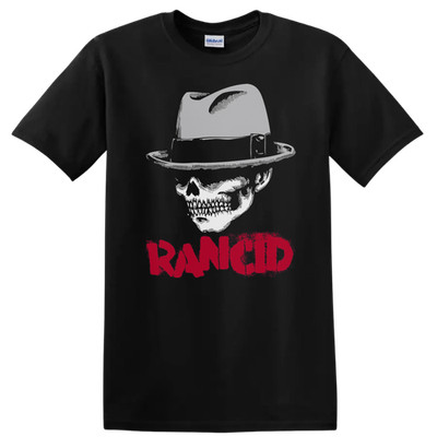 White Hat Cartoon Character Graphic T Shirt Punk Rock Music Tee
