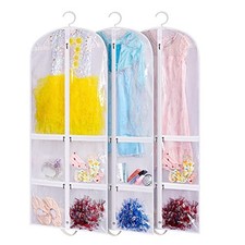 Clear Garment Bag for Dance Costume Kids 50 Inch Hanging Clothes Cover for 50"