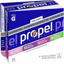 Propel Zero Sugar Electrolyte Beverage Mix Powder Packets Variety Pack 40 Count