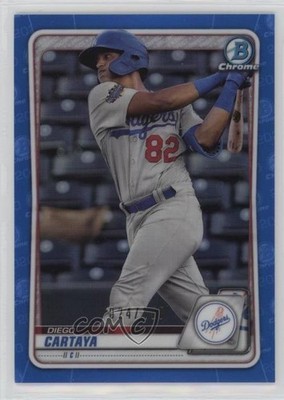 2020 Bowman Chrome Prospects Blue Refractor 24/150 Diego Cartaya #BCP-155 0fz3