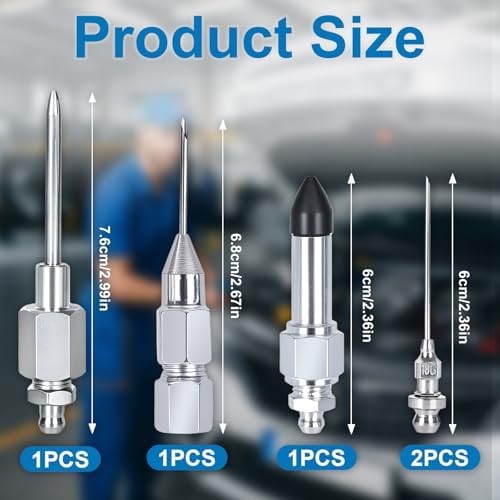 Grease Gun Needle Accessory Set Rubber Coupler Adapter Detachable Tips