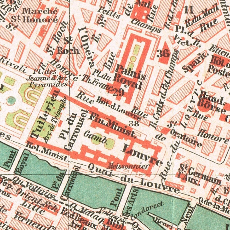 PARIS  Original map Antique  plan DATED  1898 FRANCE République française - Image 2 of 4