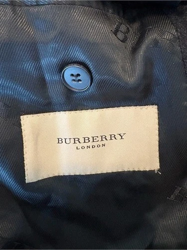 Men's Burberry Wool Cashmere Blend Peacoat Winter Jacket Minimalist Black Large image 7