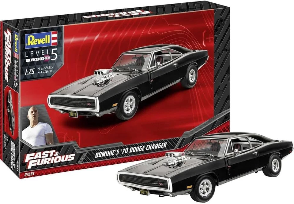Revell 07693 Fast & Furious Dominics 1970 Dodge Charger, Modello Auto in Scala 1 - Immagine 3 di 4