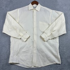 Brooks Brothers Button Down Dress Shirt Mens 16 32/33 Yellow Striped Business