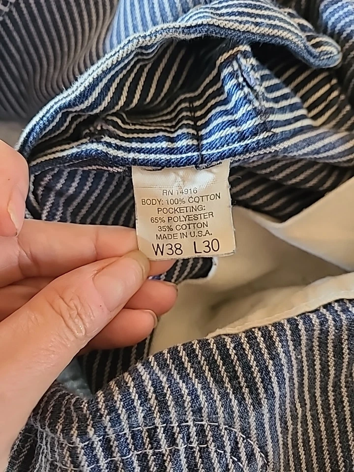 Mono Pointer vintage para hombre cintura talla 38 en azul y blanco a rayas de ferrocarril Foto 2 de 4