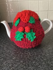 New Christmas Tea Cosy - Hand Knitted and Crocheted Festive Tea Pot Cosy