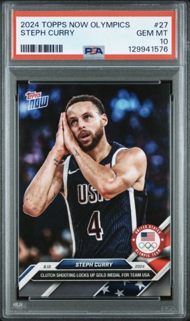 2024 Topps Now Olympics #27 Stephen Curry PSA 10 Gem Mint Night Night Iconic