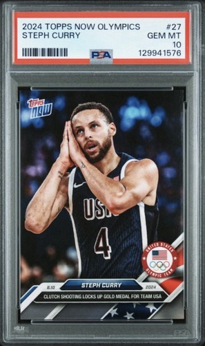 2024 Topps Now Olympics #27 Stephen Curry PSA 10 Gem Mint Night Night Iconic