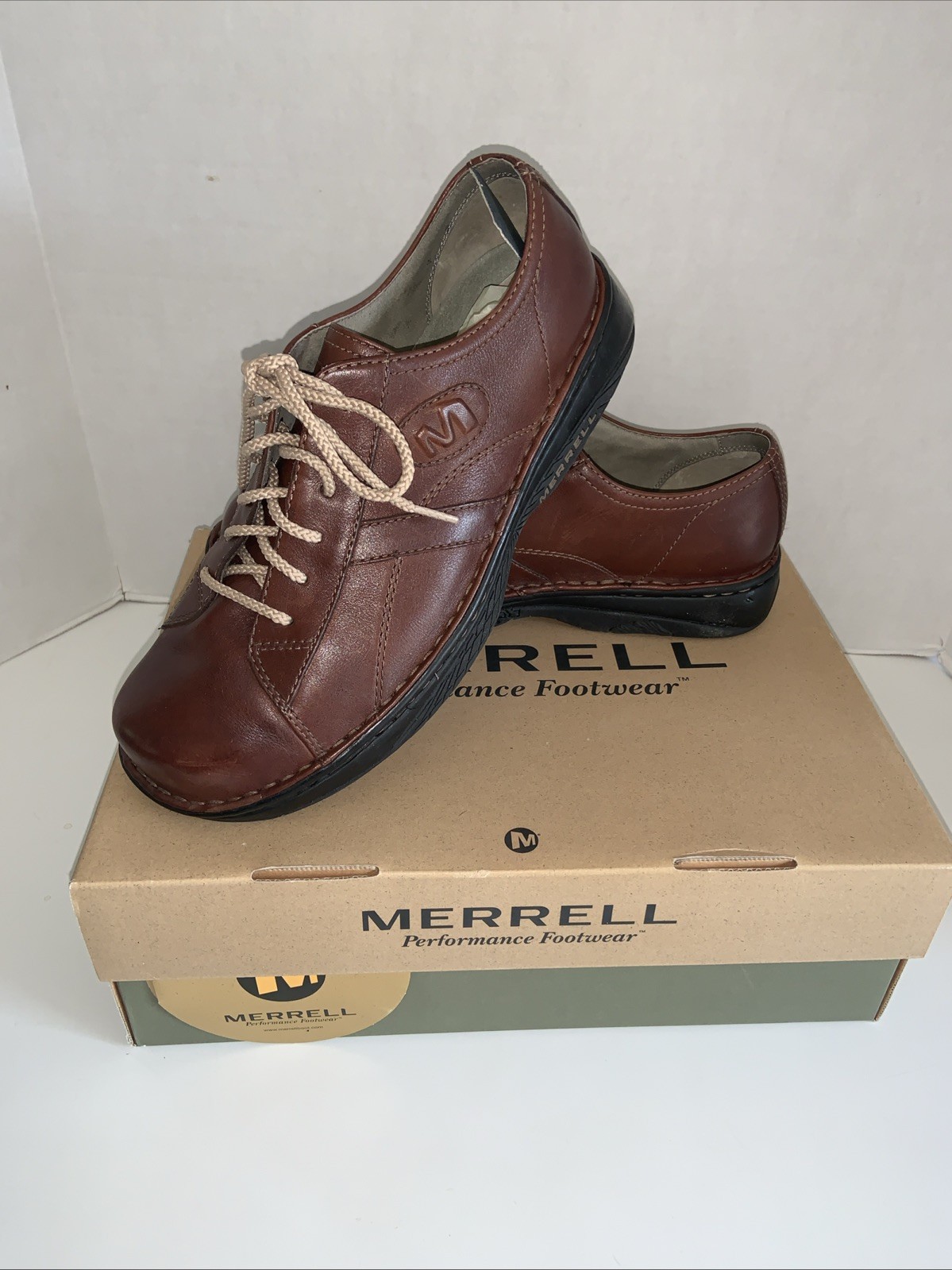Scarpe Oxford da uomo Merrell World Piece in pelle marrone scuro taglia 11 #43373