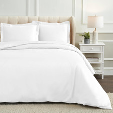 Egyptian Cotton 1200 Thread Count Duvet Cover Set - Luxurious Soft Comforter Cov