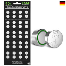 POWEROWL LR44 40 Stück | Langlebige Alkaline Batterien