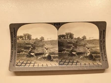 Keystone Stereoview Photo Mexicans Making Adobe Brick Mexico