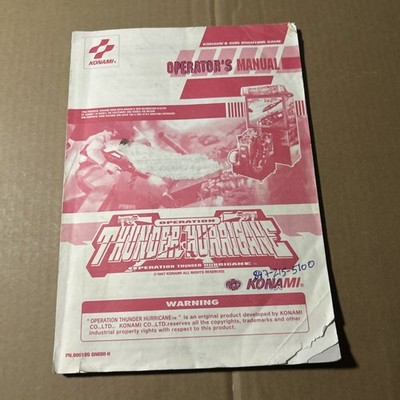 original Factory Operation Thunder Hurricane Konami arcade video game manual