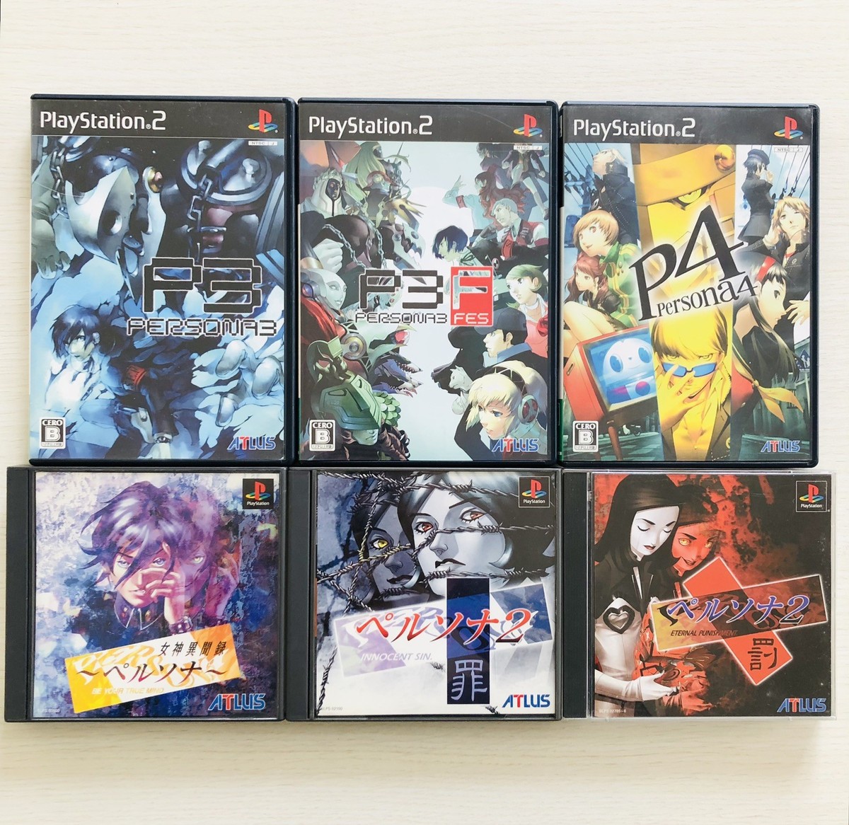 Persona 1 2 3 3 fes PS1 PS2 set of 6 PlayStation ATLUS Japan | eBay
