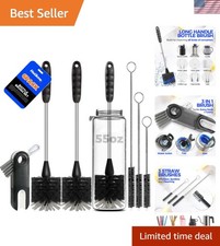 Essential 6-Pack: Long Handle Stainless Steel Bottle Cleaner  Straw Brushes