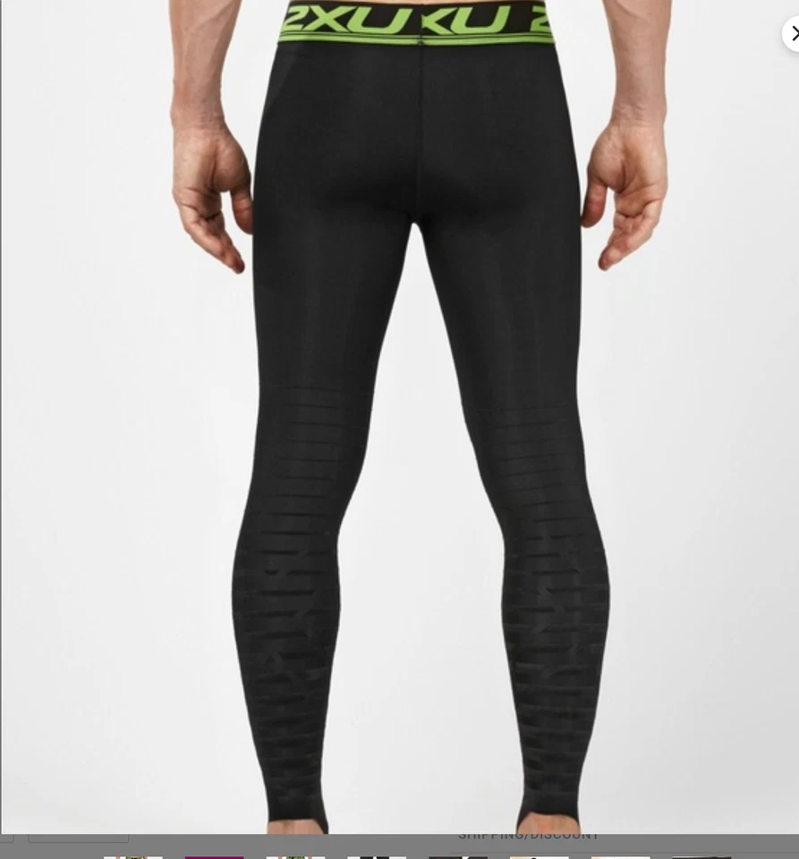 2XU MEN'S ELITE POWER RECOVERY  POWER COMPRESSION LARGE BLACK/NERO NEW IN BOX - Image 2 of 4