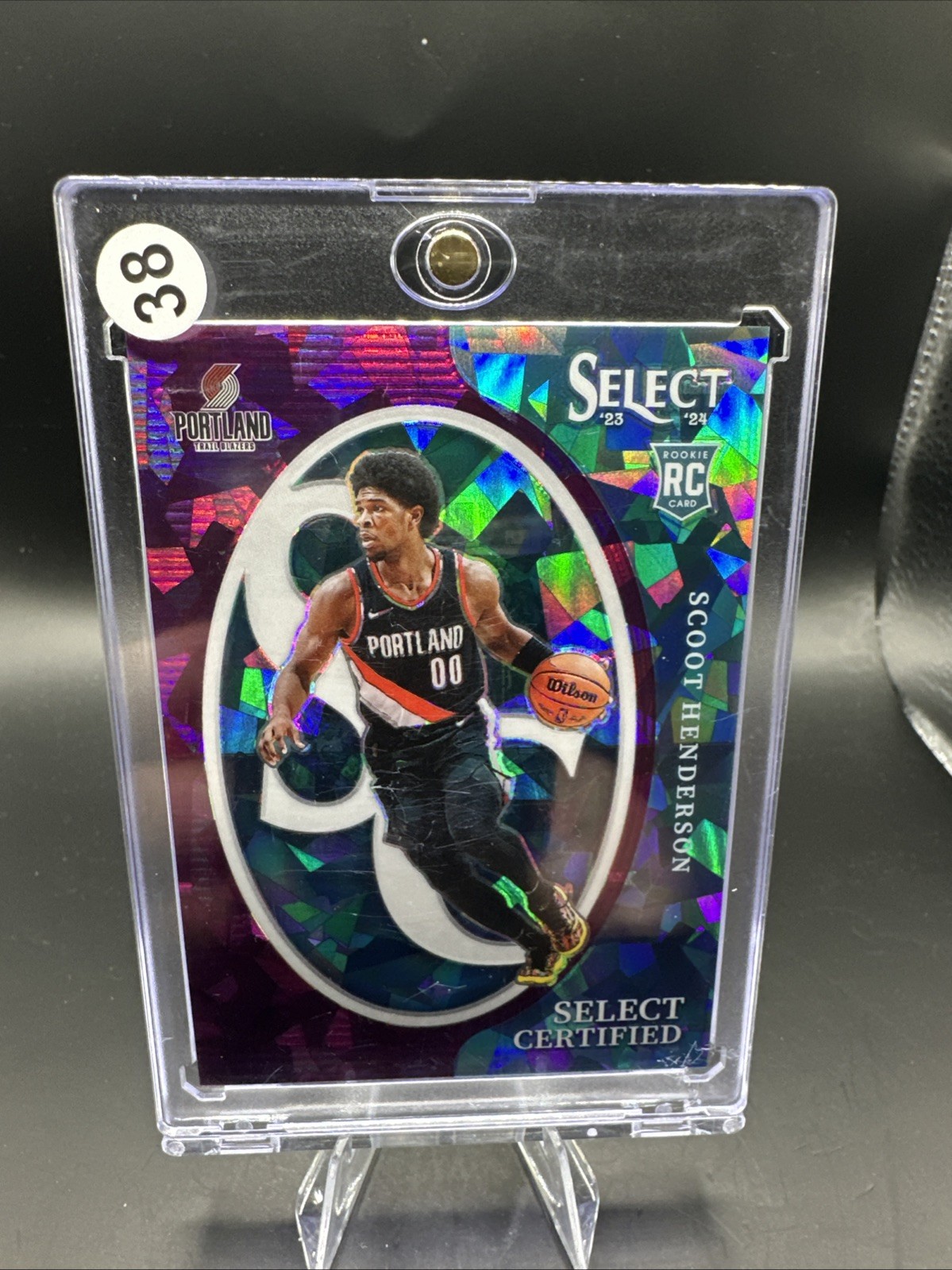 2023-24 Panini Select - Select Certified Scoot Henderson Purple Cracked Ice /75