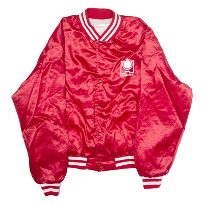 Vintage SWINGSTER Hydrotex Herren Varsity Jacke Rot Satin Nylon 90er USA XL