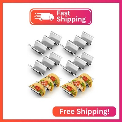 Taco Holder Stand, 6 Packs Stainless Steel Taco Rack Truck Tray Style, Oven, Gri