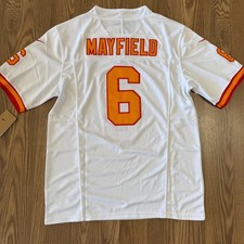Men's '76 Tampa Bay Buccaneers Baker Mayfield White Game Day Stitched Jersey