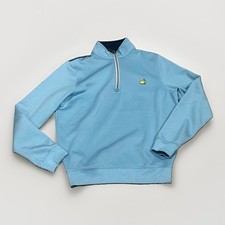 Kids Masters Golf Performance Baby Blue 1/4 Zip Long Sleeve Pullover LG 10-12