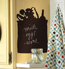 WALLIES TOTE BAG CHALKBOARD wall sticker BIG decal includes chalk shopping bag