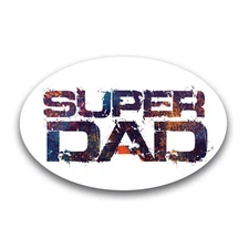 Super Dad Multicolored Oval Magnet Decal, 4x6 Inches, Automotive Magnet