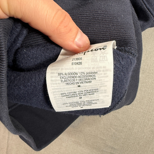 VTG Champion Reverse Weave Warm Up Turtle Neck Sweatshirt Mens Medium Blue - Picture 5 of 8
