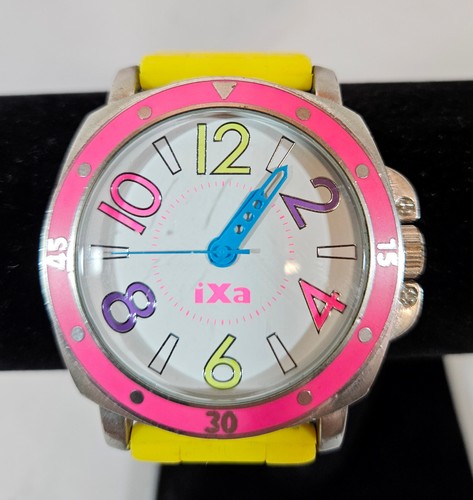 J-Achsenuhr, bunte große Uhr, Japanwerk, Edelstahl, funktioniert - Bild 3 von 13