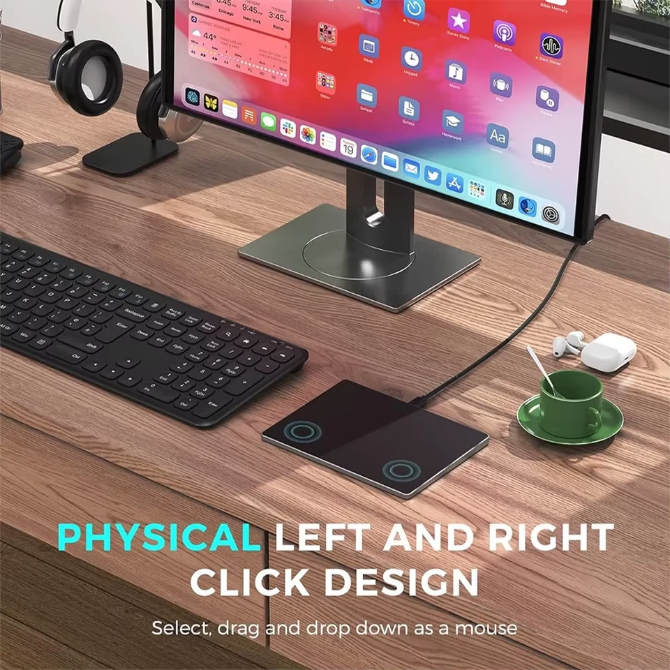 Multi-Touch Trackpad,Ultra Slim Aluminum USB Wired Touchpad Mouse for Windows 10 - Image 3 of 4