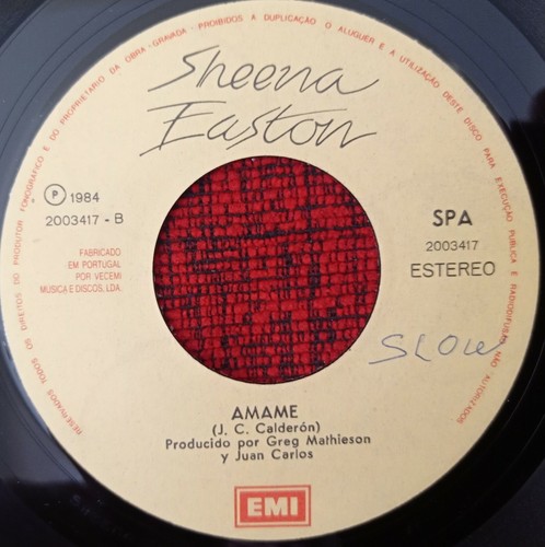 SHEENA EASTON & LUIS MIGUEL **Me Gustas Tal Como Eres** 1984 Portugal 7" SINGLE - Picture 4 of 4