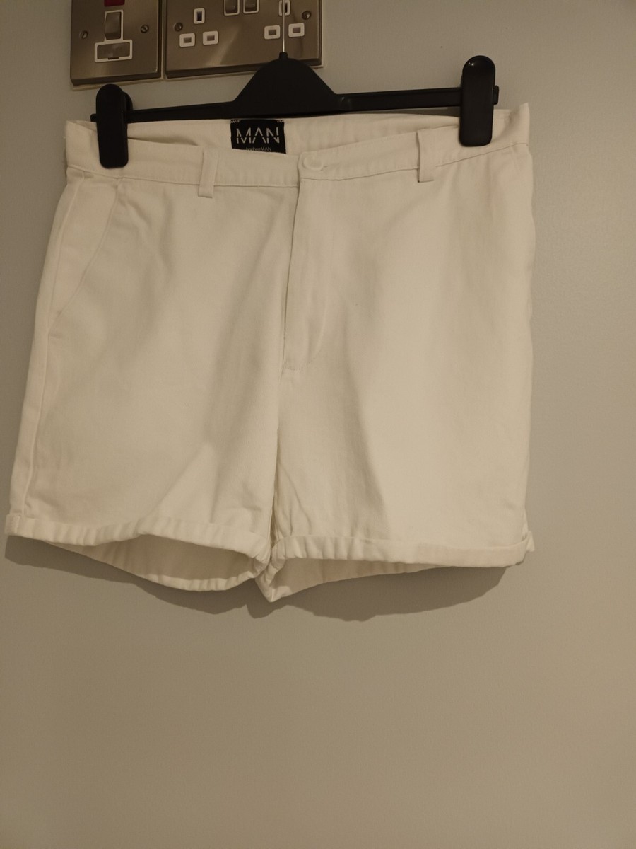 Boohoo Men's White Chino Style Shorts Size 32 Waist UK