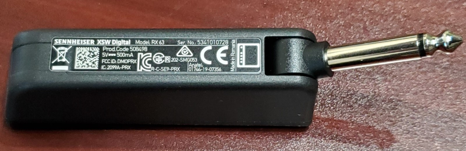 Sennheiser XSW-D Digital Wireless Receiver RX63 with 1/4" 6.3mm TS plug