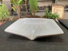 1970's Old Vintage Handmade Glossy Ceramic Corner Bath-Shower Soap Dish Tray