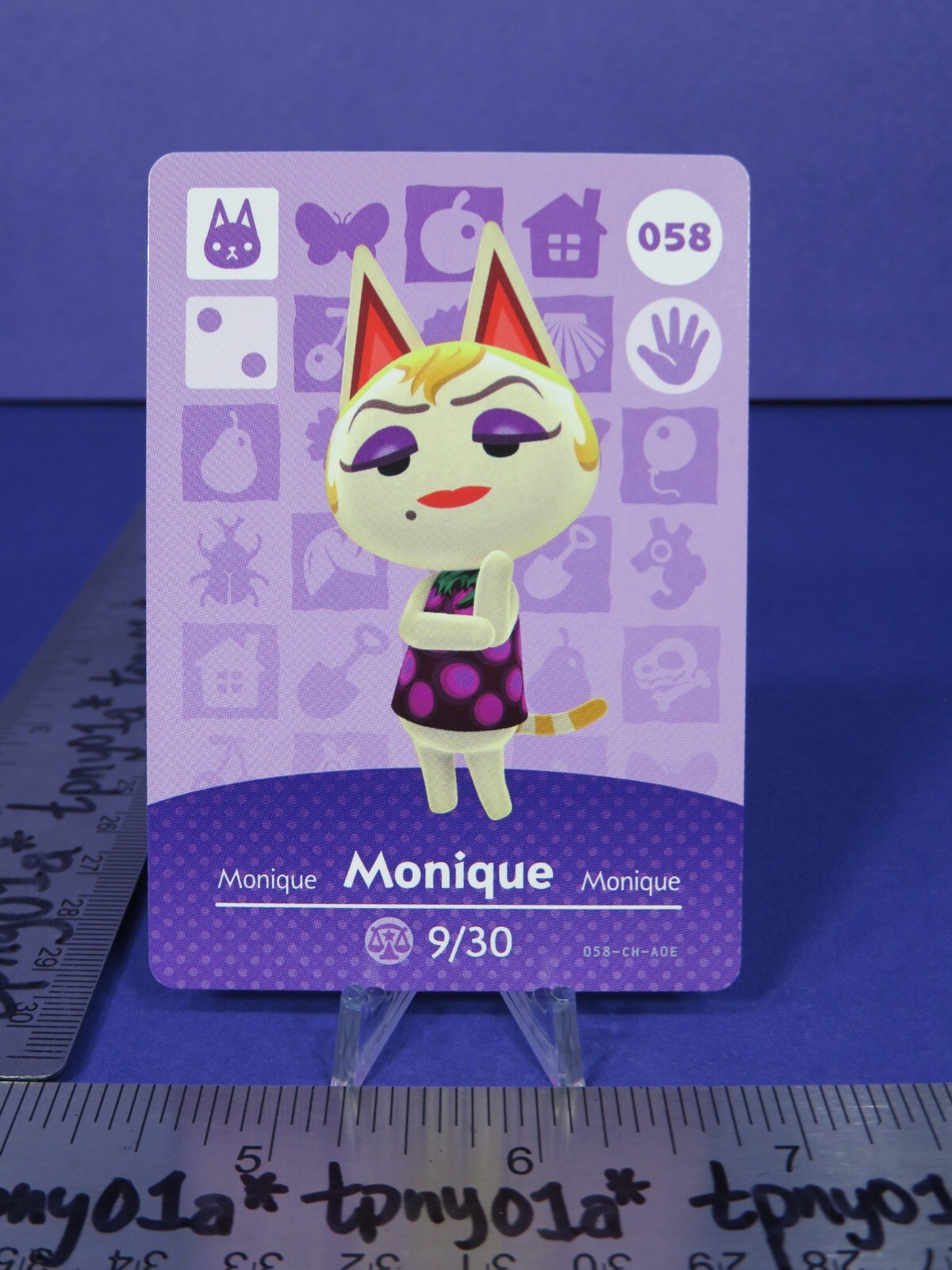 MONIQUE #058 US PACK FRESH Animal Crossing Series 1 Amiibo Card eSE