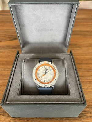 Zodiac Men's Super Sea Wolf Compression Diver Watch Automatic White Blue
