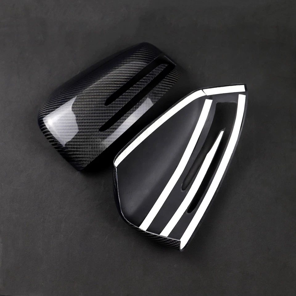 Tapa de espejo retrovisor de fibra de carbono real Fit Mercedes Benz W204 W176 W212 A45 C63 AMG Foto 2 de 4