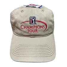 PGA Champions Tour Adjustable Golf Hat Beige The Game ~New