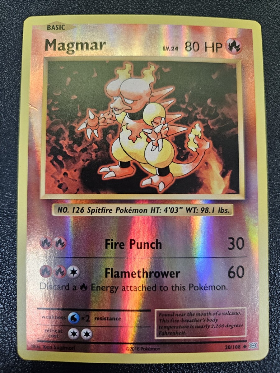 Magmar - 20/108 - LP - Rev Holo Rare - Evolutions