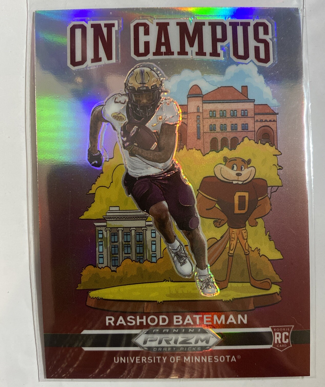 2021 Prizm Draft Picks Football On Campus SSP - Rashod Bateman RC - Minnesota